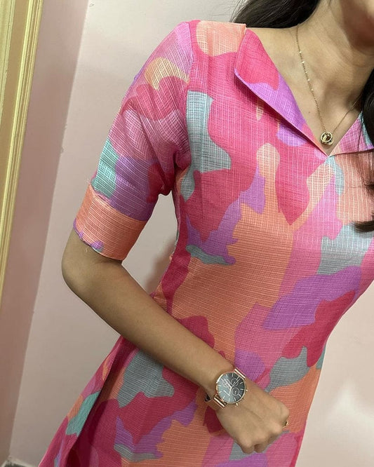 A Line Maxi Kota Doria Kurti